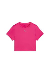 Puma - Damska krótka koszulka TAD ESSENTIALS PUMA. Kolor: różowy, biały, wielokolorowy. Długość: krótkie. Sport: bieganie #1