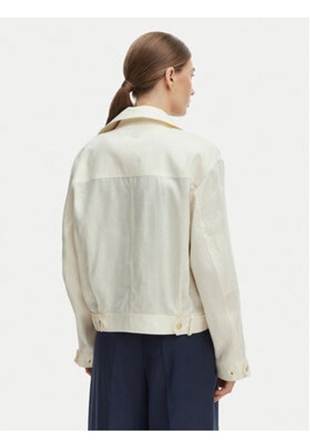 TOMMY HILFIGER - Tommy Hilfiger Kurtka przejściowa WW0WW48616 Beżowy Relaxed Fit. Kolor: beżowy. Materiał: len