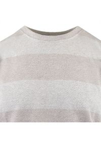 Dzianinowy T-Shirt Męski - Brave Soul - Odcienie Beżu. Okazja: na co dzień. Kolor: beżowy, wielokolorowy, brązowy. Materiał: wiskoza, bawełna, poliester. Wzór: prążki, paski. Sezon: wiosna, lato. Styl: casual #6