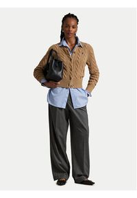 Polo Ralph Lauren Kardigan 211972104001 Beżowy Slim Fit. Typ kołnierza: polo. Kolor: beżowy. Materiał: wełna #3