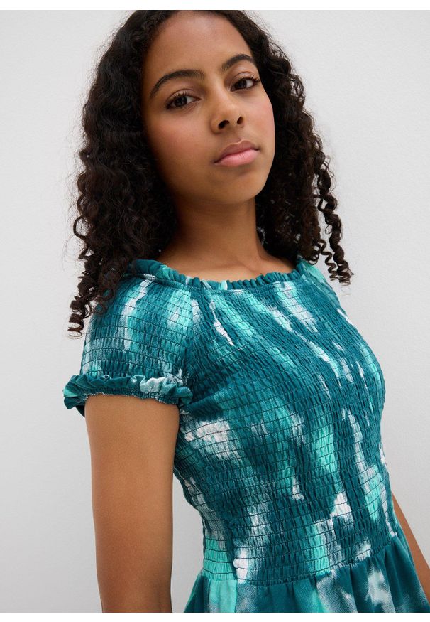 bonprix - Sukienka z dżerseju z elastycznego materiału z bawełną organiczną. Kolor: biały. Materiał: jersey, bawełna, materiał. Sezon: lato