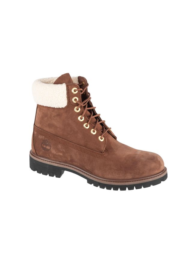 Timberland - Buty zimowe męskie, Premium 6 In WP Boot. Kolor: brązowy. Materiał: guma, tkanina, materiał, zamsz, skóra, syntetyk. Sezon: zima. Sport: turystyka piesza