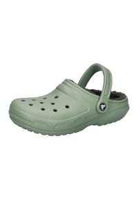Crocs - Sandały CROCS CLASSIC LINED CLOG Zielony. Kolor: zielony. Materiał: materiał, syntetyk