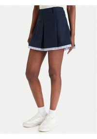 Tommy Jeans Spódnica trapezowa Varsity Pleated DW0DW22758 Granatowy Regular Fit. Kolor: niebieski. Materiał: syntetyk #1