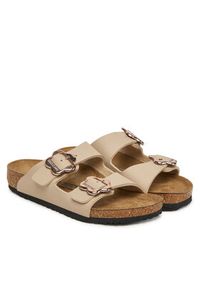 Birkenstock Klapki Arizona Flower Buckle Kids 1030419 S Beżowy. Kolor: beżowy. Materiał: skóra #7