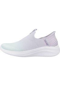 skechers - Buty do chodzenia damskie Skechers Ultra Flex. Zapięcie: bez zapięcia. Kolor: zielony. Materiał: syntetyk, tkanina, materiał. Szerokość cholewki: normalna. Sport: turystyka piesza