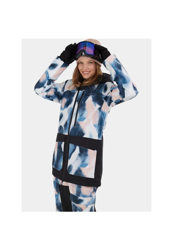 FUNDANGO - Kurtka Narciarska Damska Fundango Poplar ECO. Kolor: wielokolorowy, niebieski, biały, różowy. Materiał: materiał. Sezon: zima. Sport: narciarstwo