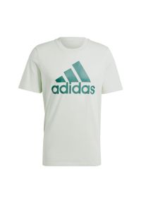 Adidas - Essentials Single Jersey Big Logo Tee. Kolor: zielony. Materiał: jersey