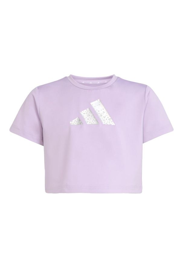 Adidas - Koszulka Training Essentials Glam Print. Kolor: czarny, szary, wielokolorowy. Technologia: ClimaCool (Adidas). Długość: krótkie. Wzór: nadruk. Sport: joga i pilates