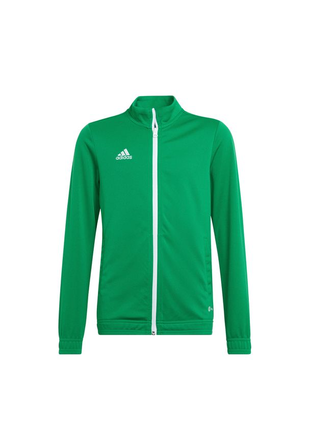 Adidas - Bluza piłkarska dla dzieci adidas Entrada 22 Track Jacket. Kolor: zielony, biały, wielokolorowy. Materiał: materiał. Sport: piłka nożna