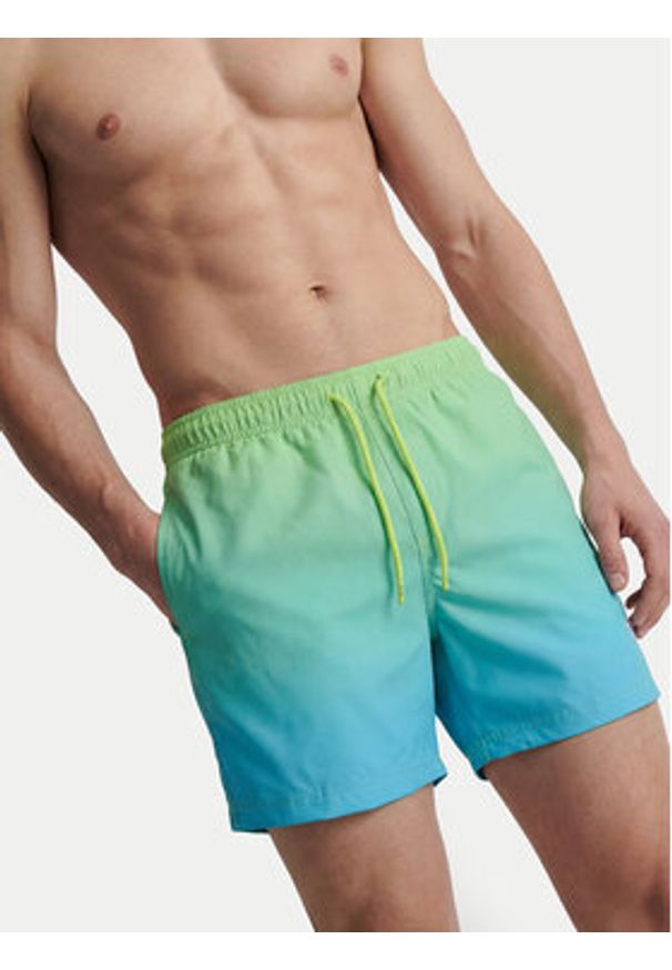 Jack & Jones Szorty kąpielowe Maui Horizon 12291438 Zielony Regular Fit. Kolor: zielony. Materiał: syntetyk
