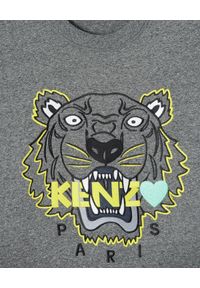 Kenzo - KENZO - Bluza z tygrysem Limited. Kolor: szary. Materiał: bawełna. Wzór: haft, melanż #6