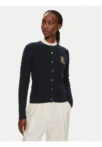 Lauren Ralph Lauren Kardigan 200932225002 Granatowy Slim Fit. Kolor: niebieski. Materiał: bawełna