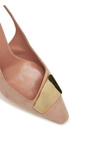 Pollini Sandały SA10017C1MTA0122 Beżowy. Kolor: beżowy. Materiał: zamsz, skóra #4