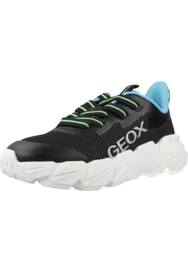 Geox - Buty GEOX J FLEXYPER FAST BOY Czarny. Kolor: czarny. Materiał: tkanina, syntetyk. Sport: turystyka piesza