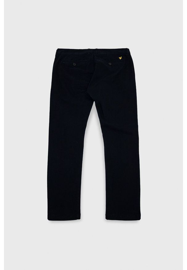 Lyle & Scott spodnie męskie kolor granatowy w fasonie chinos. Kolor: niebieski. Materiał: tkanina