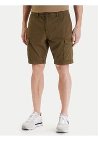 Napapijri Szorty materiałowe N-Deline NP0A4HOT Khaki Regular Fit. Kolor: brązowy. Materiał: bawełna #1