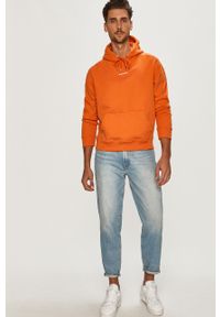 Calvin Klein Jeans - Bluza bawełniana. Okazja: na co dzień. Typ kołnierza: kaptur. Kolor: pomarańczowy. Materiał: bawełna. Styl: casual #3