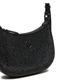 Pinko - PINKO Torba PINKO BORSA HALF MOON BABY FULL STRASS BLOCK COLOR + PELLE - 103538-A21O Czarny. Kolor: czarny. Materiał: poliester, materiał #4