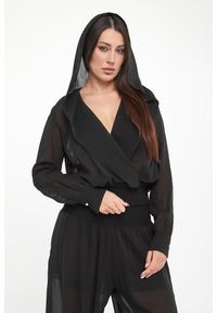 Pinko - Bluzka damska szyfonowa z kapturem Castiglione PINKO. Typ kołnierza: kaptur. Materiał: szyfon #1