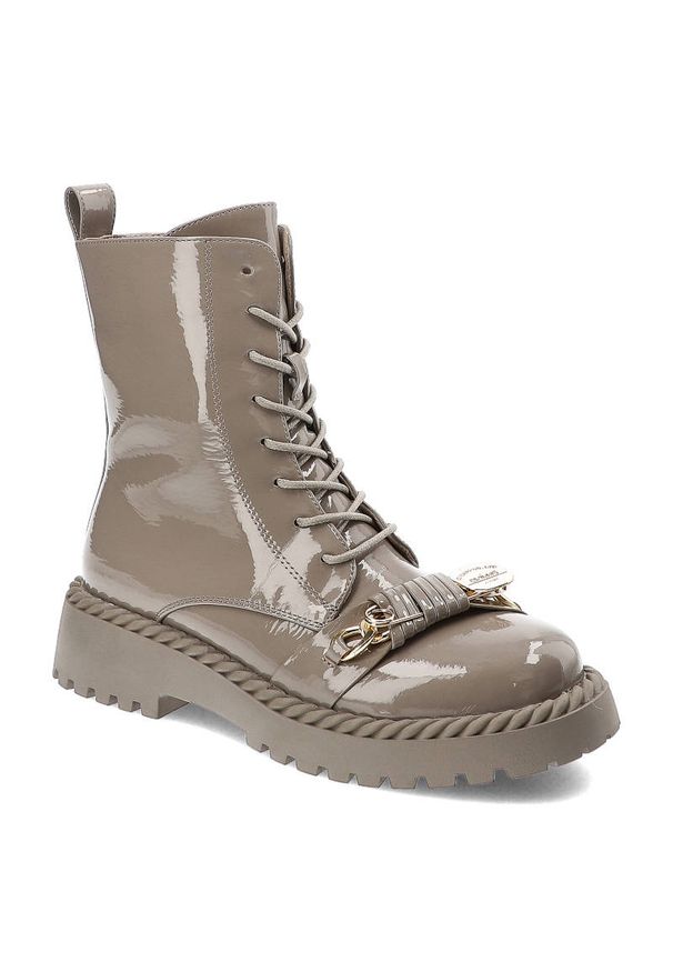 Brązowe Botki S.Barski Modne Buty Damskie. Zapięcie: klamry. Kolor: brązowy. Materiał: skóra ekologiczna. Sezon: jesień, wiosna. Obcas: na obcasie. Styl: klasyczny, elegancki. Wysokość obcasa: średni