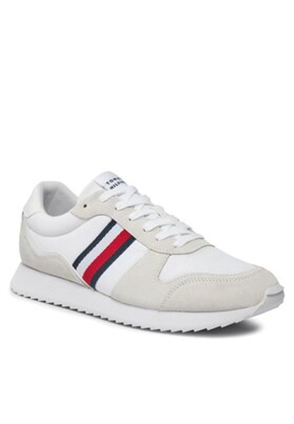 TOMMY HILFIGER - Tommy Hilfiger Sneakersy Runner Evo Mix Ess FM0FM04886 Biały. Kolor: biały. Materiał: materiał