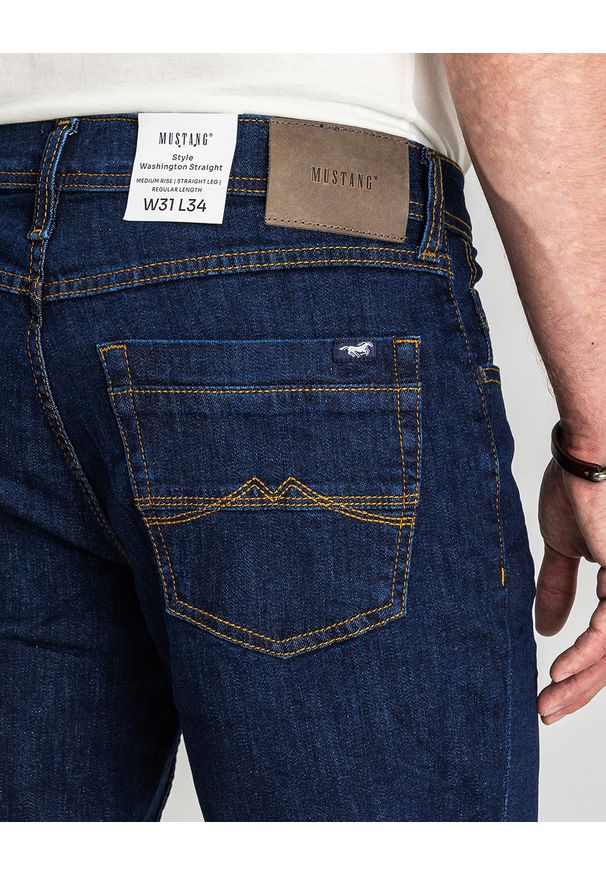 Męskie Spodnie Jeansowe Mustang Style Washington Straight Denim Blue 1017119 5000 901