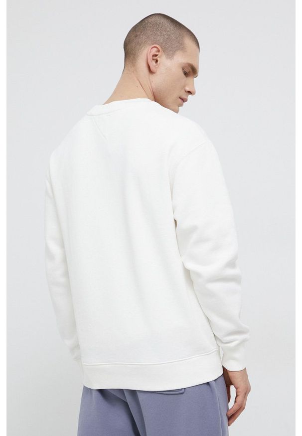 Tommy Jeans Bluza męska kolor biały z aplikacją. Kolor: biały. Materiał: bawełna. Wzór: aplikacja