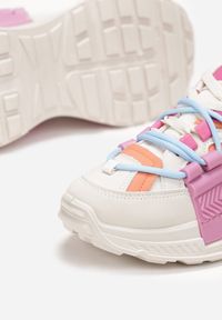 Renee - Fuksjowe Sneakersy z Ozdobnym Sznurowaniem i Taśmami Larvel. Kolor: różowy #4
