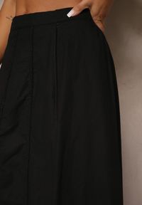 Renee - Czarna Rozkloszowana Spódnica z Bawełny z Haftowanymi Detalami Tolanisse. Okazja: na co dzień. Kolor: czarny. Materiał: bawełna. Wzór: haft. Styl: klasyczny, elegancki, casual