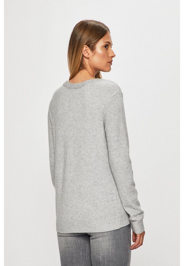Vila - Sweter. Okazja: na co dzień. Kolor: szary. Materiał: dzianina. Styl: casual