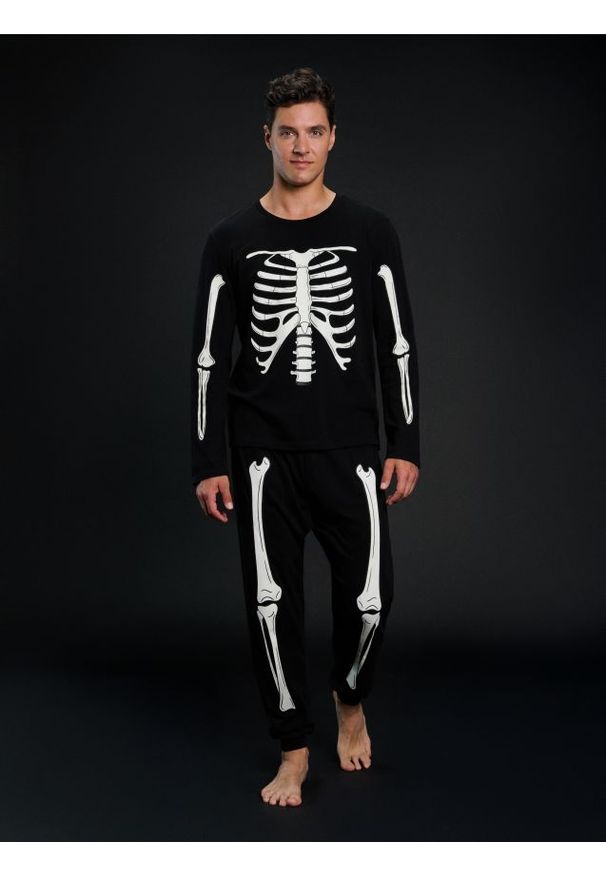 Sinsay - Piżama dwuczęściowa z motywem halloweenowym - czarny. Kolor: czarny