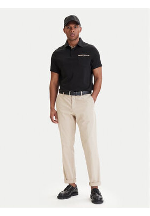 Barbour Polo Premium Corpatch MML1496BK31 Czarny Tailored Fit. Typ kołnierza: polo. Kolor: czarny. Materiał: bawełna