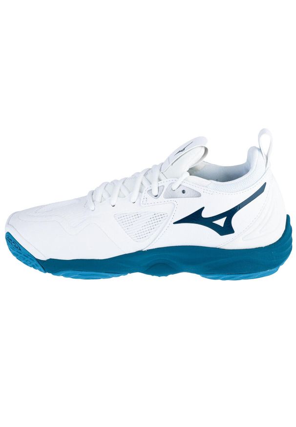 Buty siatkarskie męskie Mizuno V1GA231221. Zapięcie: sznurówki. Kolor: biały, wielokolorowy, szary. Materiał: guma, syntetyk, tkanina, materiał. Szerokość cholewki: normalna