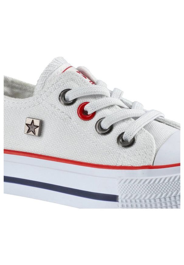 Big-Star - Białe Trampki Big Star Dziecięce Wsuwane Buty. Zapięcie: bez zapięcia. Kolor: biały. Materiał: guma, materiał. Szerokość cholewki: normalna. Wzór: aplikacja. Styl: elegancki