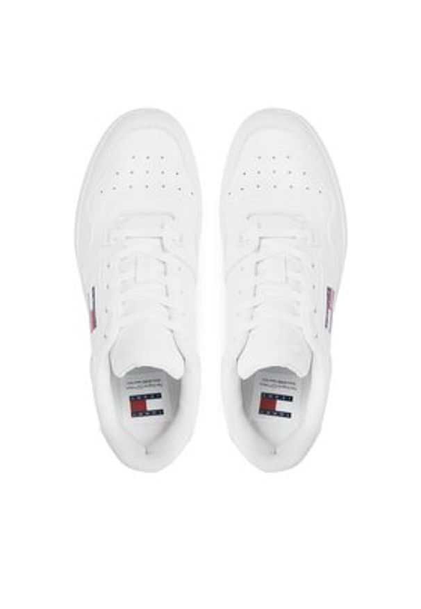 Tommy Jeans Sneakersy Tjm Retro Basket Ess EM0EM01395 Biały. Kolor: biały. Materiał: skóra
