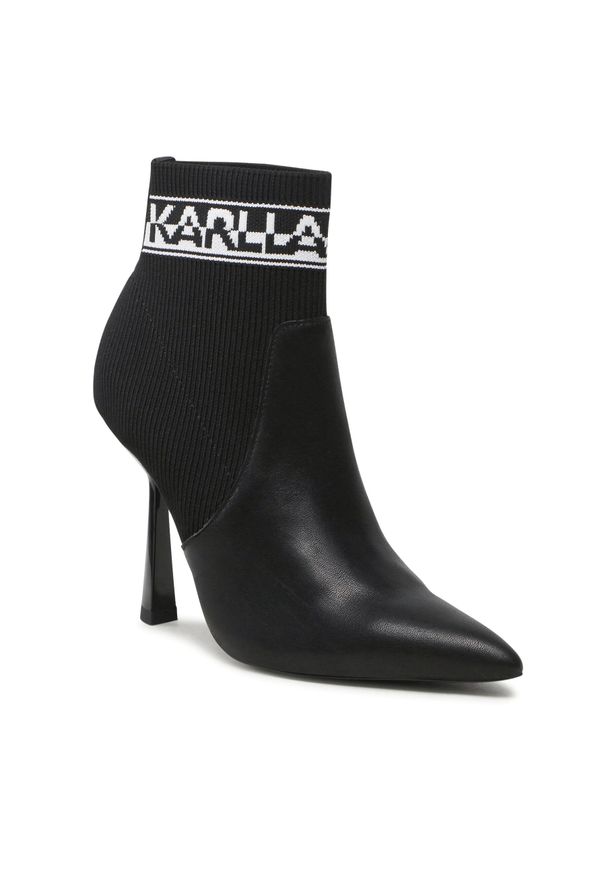 Karl Lagerfeld - Botki KARL LAGERFELD KL31353 Black Knit Textile. Kolor: czarny