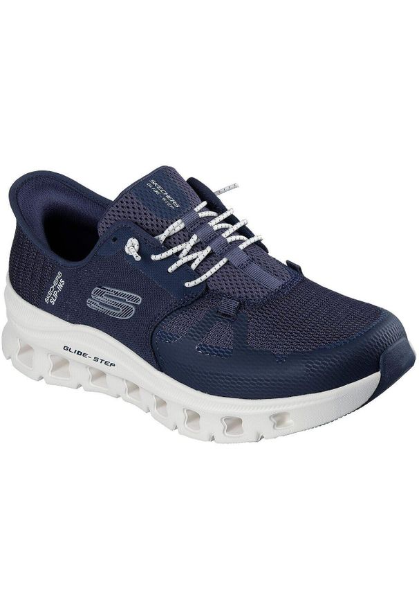 skechers - Adidasy Skechers Glide-step Pro, Mężczyźni. Kolor: niebieski. Materiał: tkanina, syntetyk. Model: Skechers Sport. Sport: turystyka piesza
