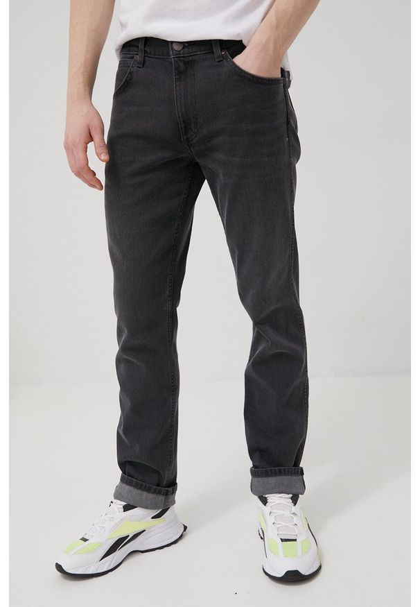Wrangler jeansy GREENSBORO BLACK GOLD męskie. Kolor: szary