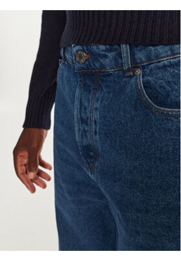 AMI PARIS Jeansy HTR450.DE0031 Granatowy Large Fit. Kolor: niebieski