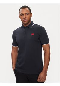 Hugo Polo Deresino232 50490775 Granatowy Slim Fit. Typ kołnierza: polo. Kolor: niebieski. Materiał: bawełna #3