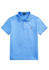 Ralph Lauren - RALPH LAUREN - Koszulka Polo Slim Fit. Typ kołnierza: polo. Kolor: niebieski. Materiał: bawełna. Wzór: haft. Styl: klasyczny #5