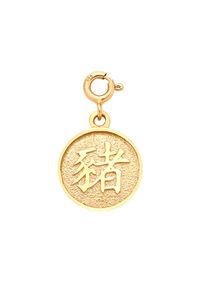 MOKOBELLE - Naszyjnik łańcuch z chińskim zodiakiem - ŚWINIA. Materiał: pozłacane. Kolor: złoty #3