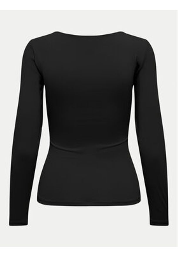 only - ONLY Bluzka Lea 15302647 Czarny Slim Fit. Kolor: czarny. Materiał: syntetyk