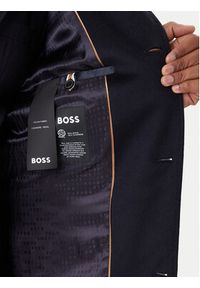 BOSS Płaszcz wełniany H-Hyde 50551078 Granatowy Slim Fit. Kolor: niebieski. Materiał: wełna #5