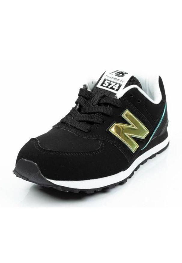 Buty New Balance Gc574Mtk czarne złoty. Kolor: złoty, czarny, wielokolorowy. Materiał: syntetyk, materiał. Model: New Balance 574