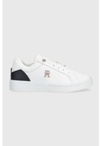 TOMMY HILFIGER - Tommy Hilfiger sneakersy skórzane TH COURT SNEAKER kolor biały. Kolor: biały. Materiał: skóra #1