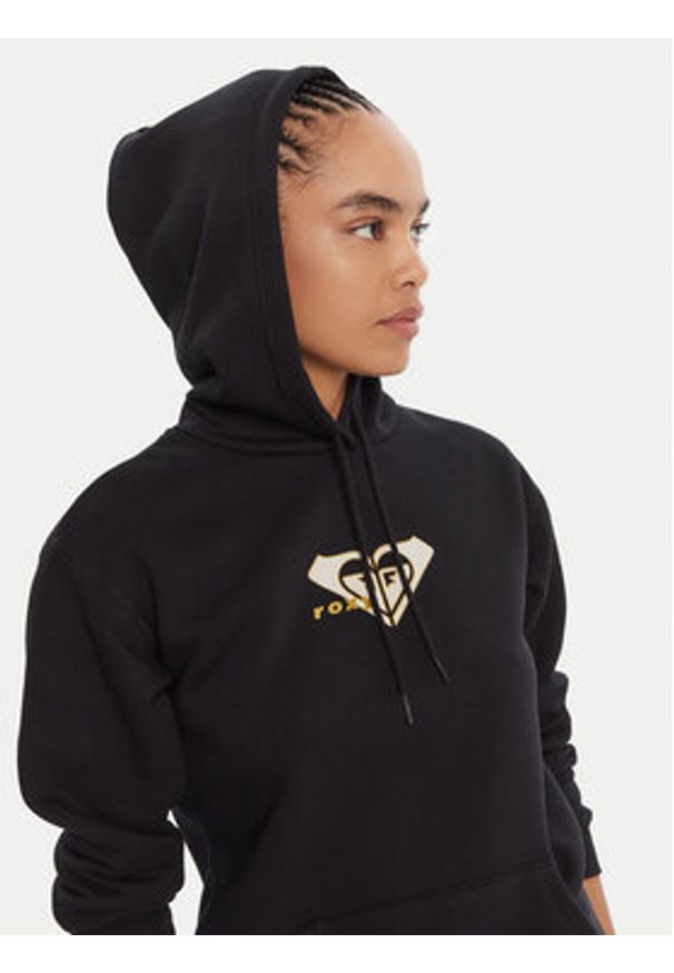 Roxy Bluza ERJFT05028 Czarny Regular Fit. Kolor: czarny. Materiał: bawełna