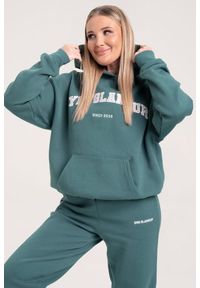 GYM GLAMOUR - Bluza fitness damska Gym Glamour college. Kolor: niebieski. Sport: fitness