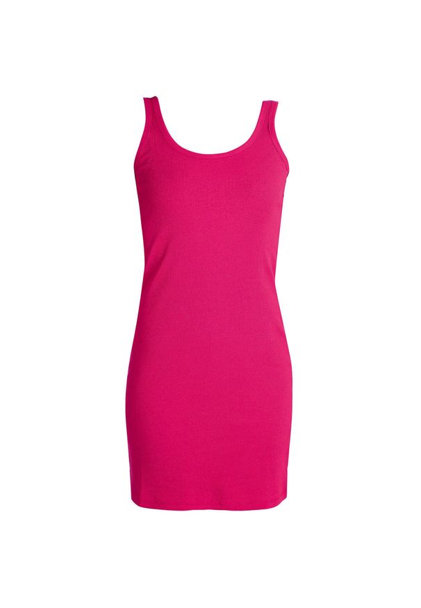 WE THE PEOPLE - Elegancka Midi Sukienka Romina Fuchsia - Miękka Bawełna. Kolor: różowy. Materiał: bawełna. Typ sukienki: sportowe. Styl: elegancki. Długość: midi